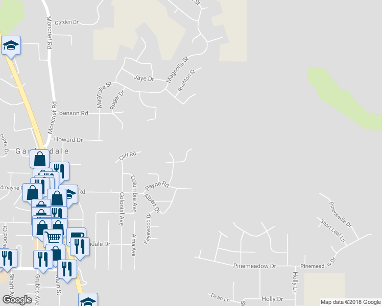 map of restaurants, bars, coffee shops, grocery stores, and more near 324 Thompson Drive in Gardendale