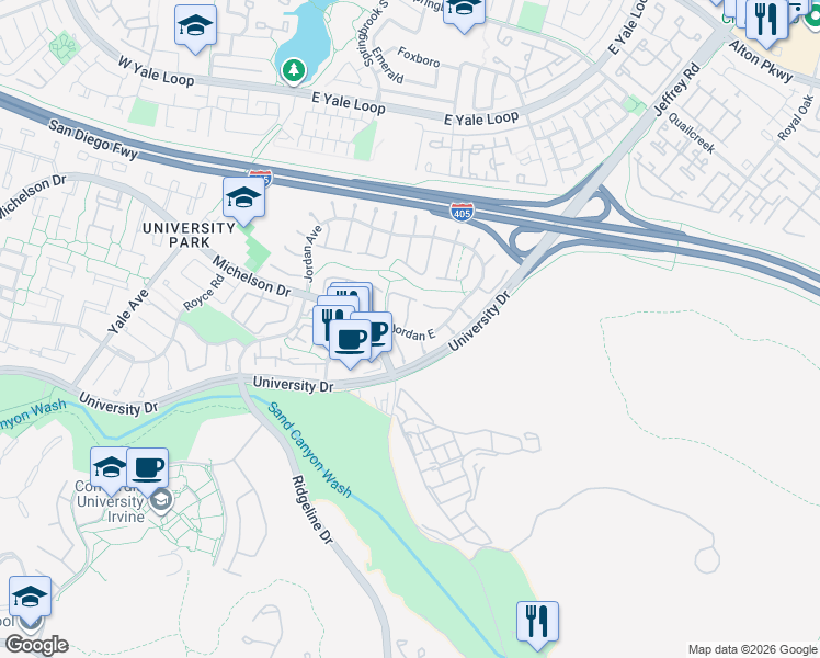 map of restaurants, bars, coffee shops, grocery stores, and more near 2 Gumwood in Irvine