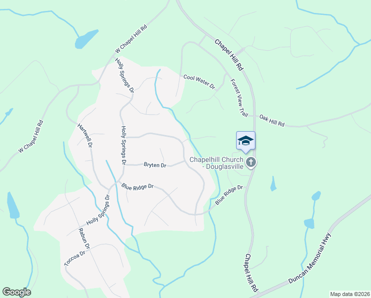 map of restaurants, bars, coffee shops, grocery stores, and more near 4441 Bronte Lane in Douglasville