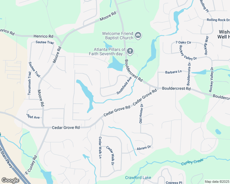 map of restaurants, bars, coffee shops, grocery stores, and more near 1983 Smithfield Avenue in Ellenwood