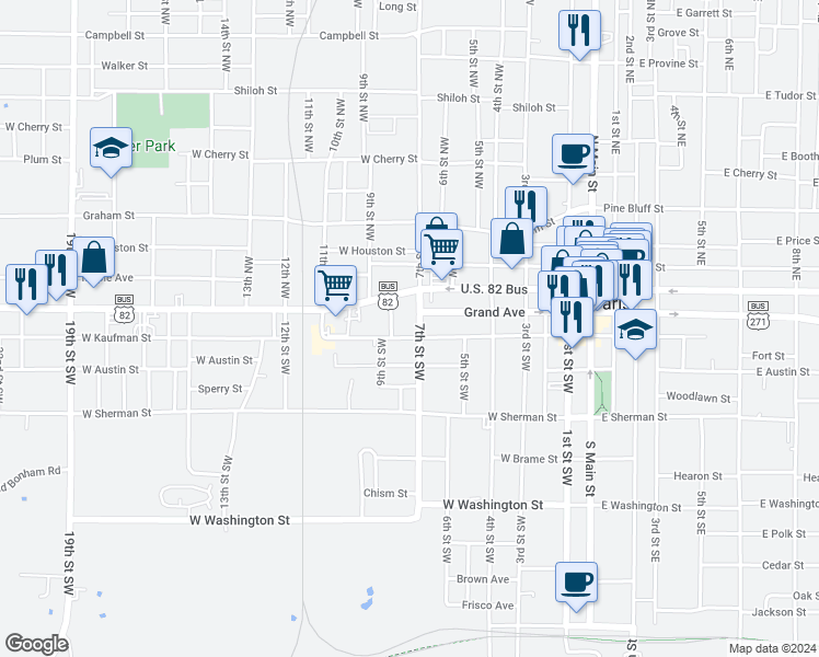 map of restaurants, bars, coffee shops, grocery stores, and more near 120 7th Street Northwest in Paris