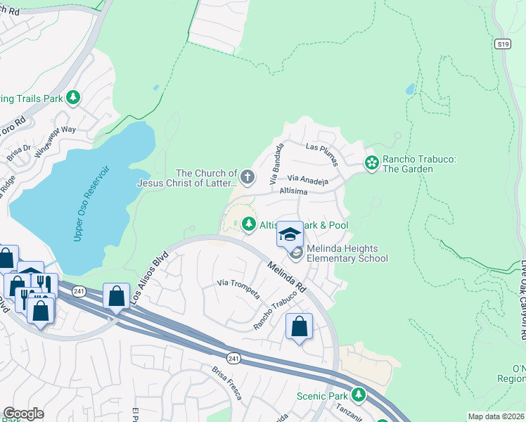 map of restaurants, bars, coffee shops, grocery stores, and more near 4 Arcilla in Rancho Santa Margarita