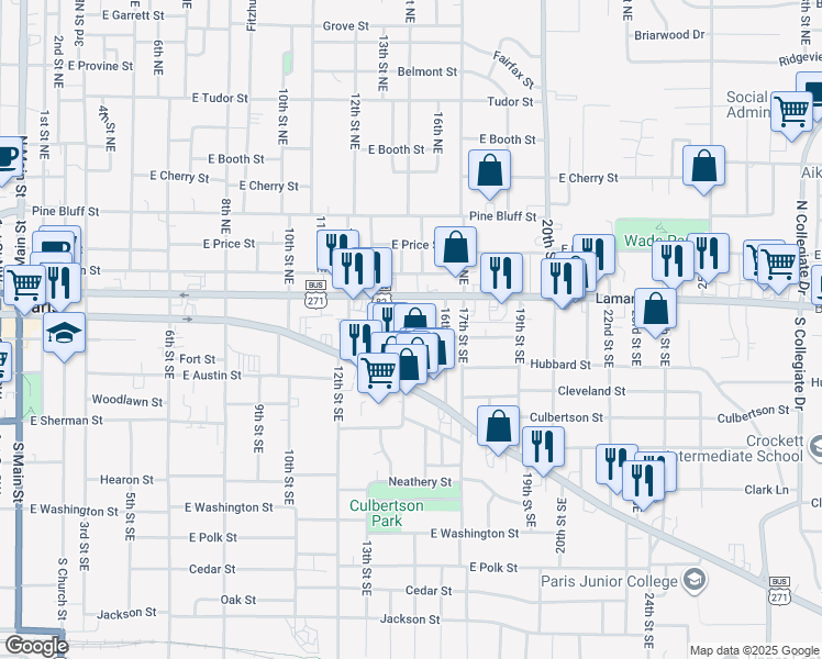 map of restaurants, bars, coffee shops, grocery stores, and more near 1411 Margaret Street in Paris