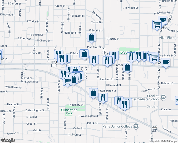 map of restaurants, bars, coffee shops, grocery stores, and more near 1731 Margaret Street in Paris