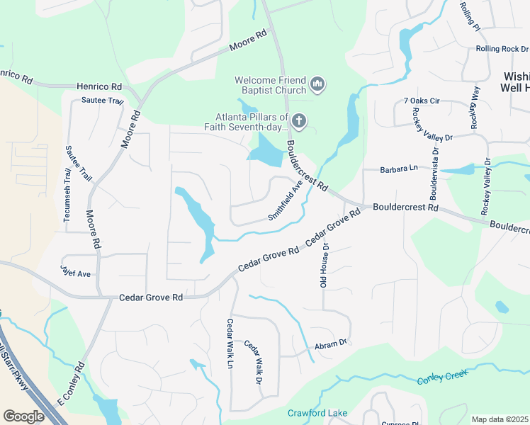 map of restaurants, bars, coffee shops, grocery stores, and more near 1983 Smithfield Avenue in Ellenwood