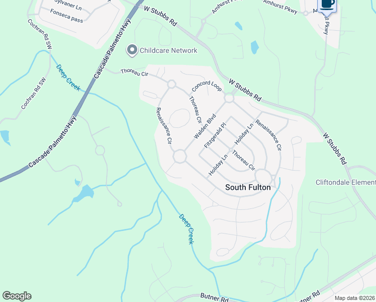 map of restaurants, bars, coffee shops, grocery stores, and more near 370 Fitzgerald Place in College Park