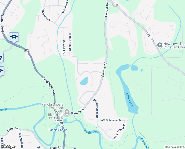 map of restaurants, bars, coffee shops, grocery stores, and more near 5101 Panola Valley Drive in Stonecrest