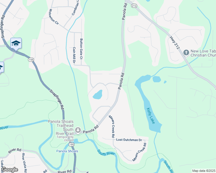 map of restaurants, bars, coffee shops, grocery stores, and more near 5101 Panola Valley Drive in Stonecrest