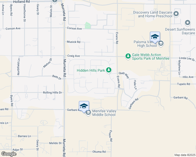 map of restaurants, bars, coffee shops, grocery stores, and more near 31827 Ives Court in Menifee