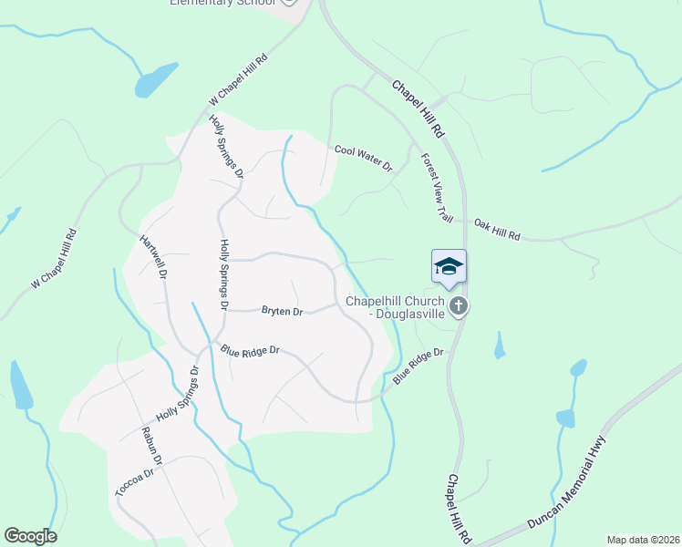 map of restaurants, bars, coffee shops, grocery stores, and more near 4441 Bronte Lane in Douglasville