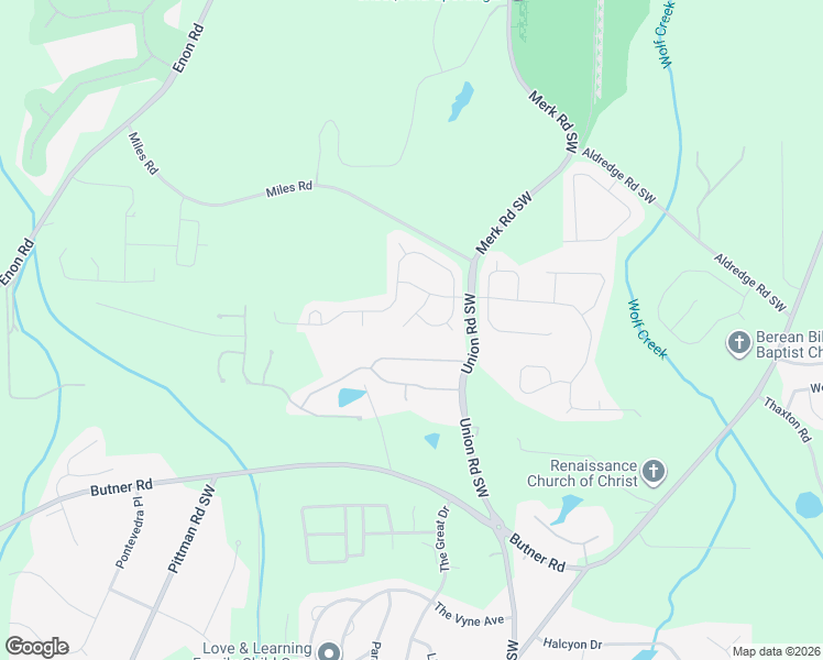 map of restaurants, bars, coffee shops, grocery stores, and more near 3480 Benefield Place in Atlanta