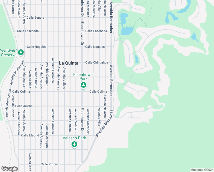 map of restaurants, bars, coffee shops, grocery stores, and more near 53390 Avenue Navarro in La Quinta