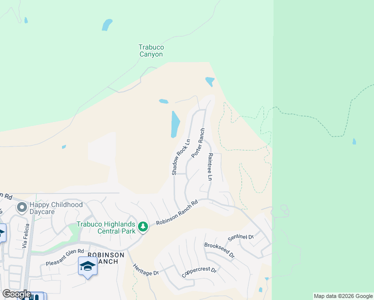 map of restaurants, bars, coffee shops, grocery stores, and more near 20776 Shadow Rock Lane in Trabuco Canyon