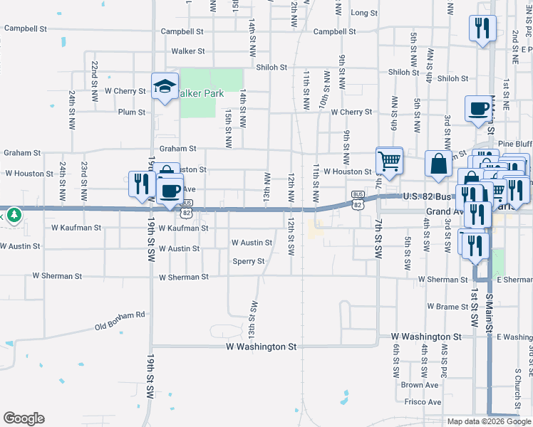map of restaurants, bars, coffee shops, grocery stores, and more near 1336 West Kaufman Street in Paris