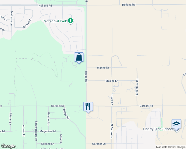 map of restaurants, bars, coffee shops, grocery stores, and more near 30100 Maxine Lane in Menifee