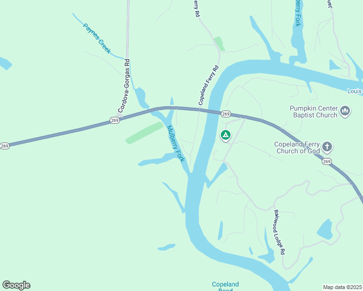 map of restaurants, bars, coffee shops, grocery stores, and more near Copeland Ferry Road in Cordova