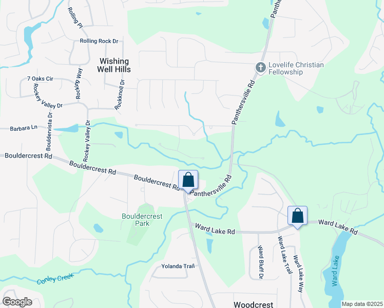 map of restaurants, bars, coffee shops, grocery stores, and more near 2580 Brittany Park Cove in Ellenwood