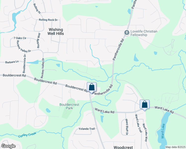map of restaurants, bars, coffee shops, grocery stores, and more near 2580 Brittany Park Cove in Ellenwood