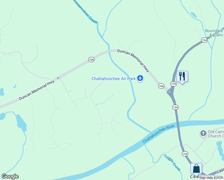 map of restaurants, bars, coffee shops, grocery stores, and more near 3354 Sienna Place in Douglasville