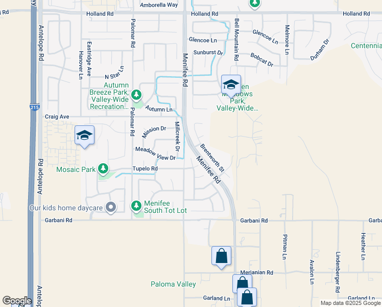map of restaurants, bars, coffee shops, grocery stores, and more near 31670 Middlebrook Lane in Menifee