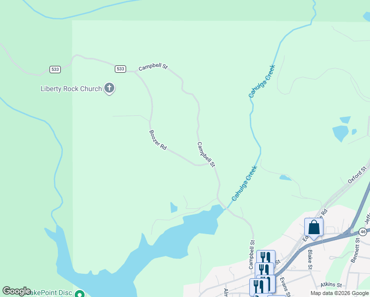 map of restaurants, bars, coffee shops, grocery stores, and more near Boozer Road in Heflin