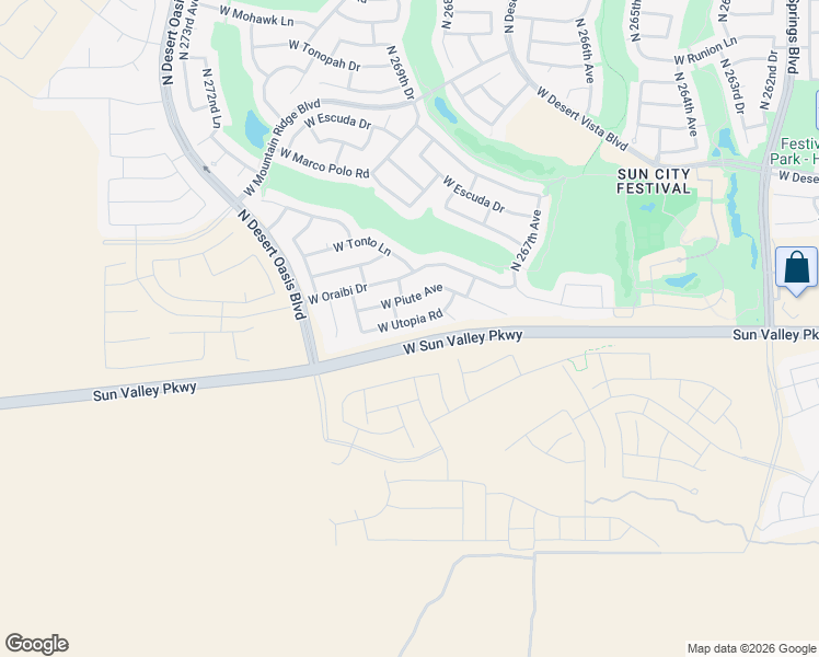 map of restaurants, bars, coffee shops, grocery stores, and more near 26913 West Utopia Road in Buckeye