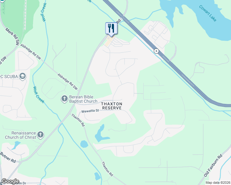map of restaurants, bars, coffee shops, grocery stores, and more near Umatilla Lane in Atlanta