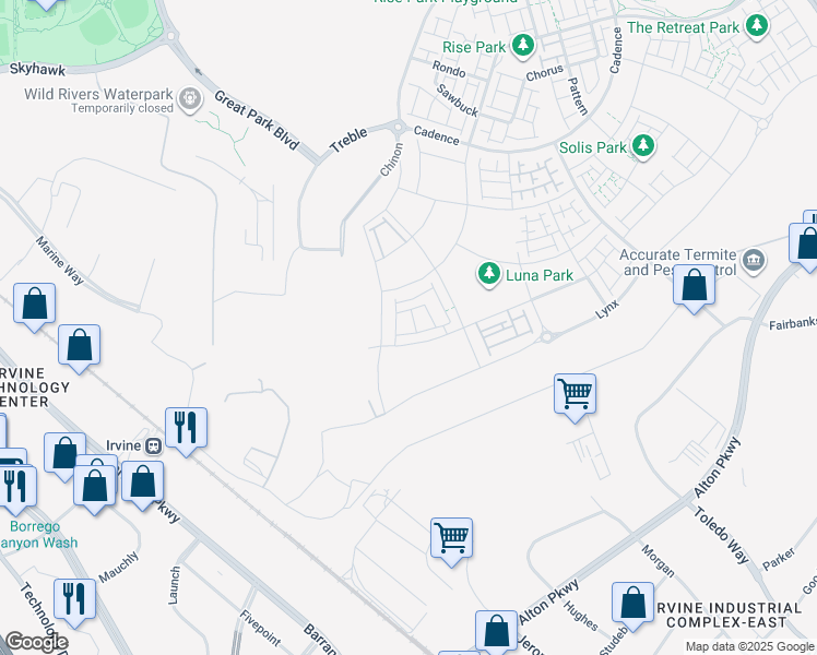map of restaurants, bars, coffee shops, grocery stores, and more near 213 Shoveler in Irvine