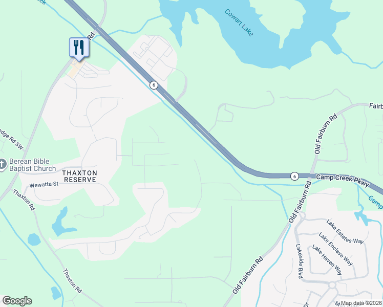 map of restaurants, bars, coffee shops, grocery stores, and more near 3617 Wartrace Drive in Atlanta