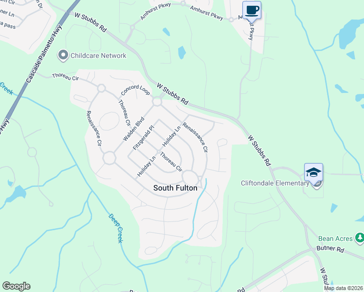 map of restaurants, bars, coffee shops, grocery stores, and more near 7557 Cole Lane in Atlanta