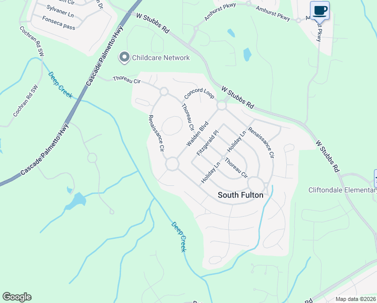 map of restaurants, bars, coffee shops, grocery stores, and more near 370 Fitzgerald Place in College Park