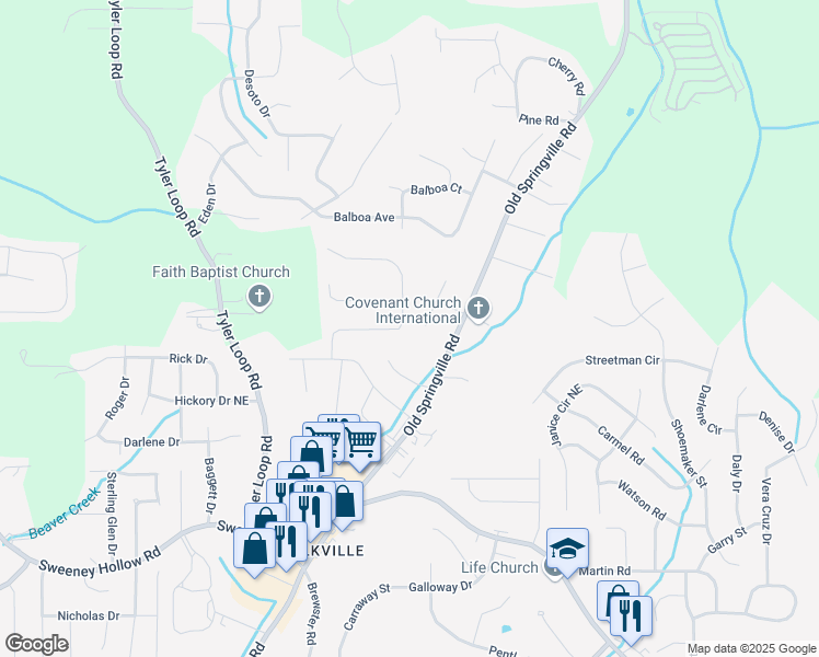map of restaurants, bars, coffee shops, grocery stores, and more near 2657 Chestnut Way in Pinson