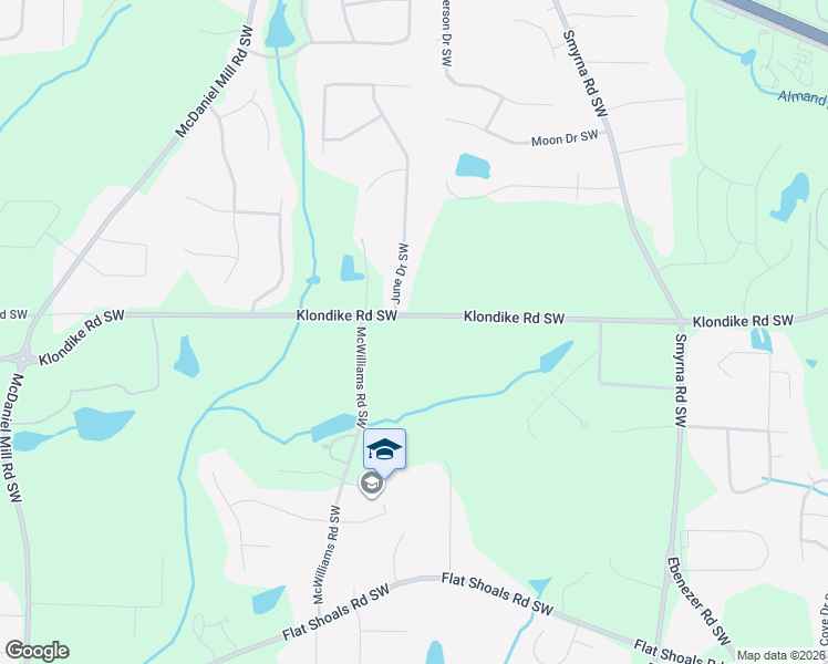 map of restaurants, bars, coffee shops, grocery stores, and more near 1090 June Drive Southwest in Conyers