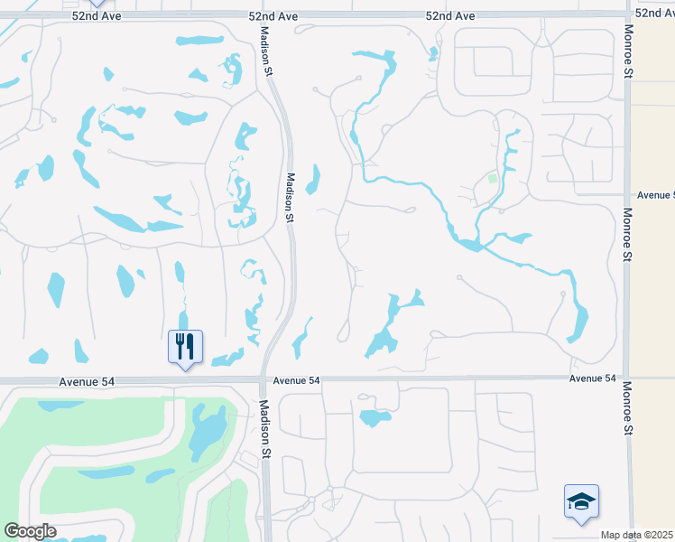 map of restaurants, bars, coffee shops, grocery stores, and more near 53389 Ross Avenue in La Quinta