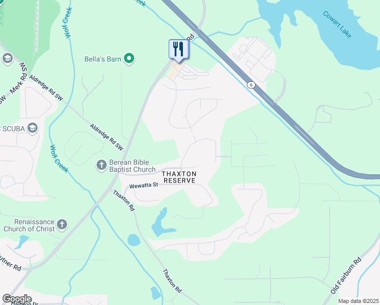 map of restaurants, bars, coffee shops, grocery stores, and more near 3550 Umatilla Lane in Atlanta