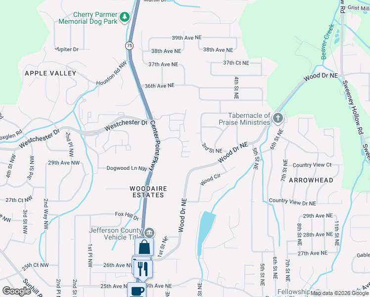 map of restaurants, bars, coffee shops, grocery stores, and more near 3027 Chase Lane in Birmingham