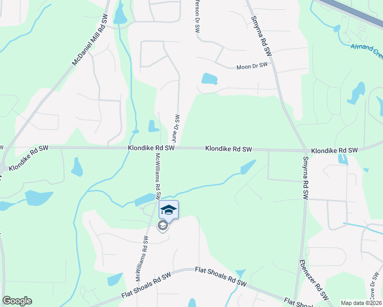 map of restaurants, bars, coffee shops, grocery stores, and more near 1090 June Drive Southwest in Conyers