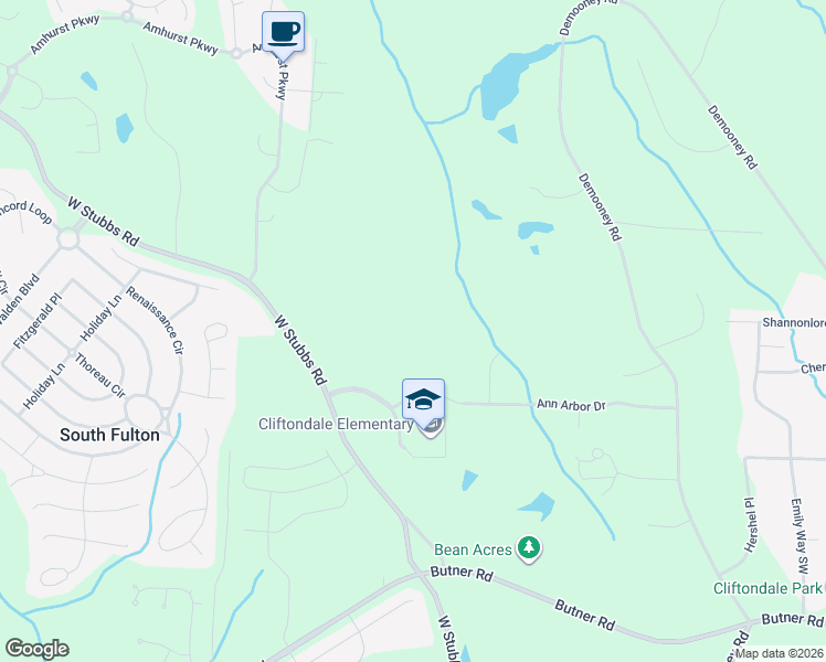 map of restaurants, bars, coffee shops, grocery stores, and more near 3500 West Stubbs Road in College Park