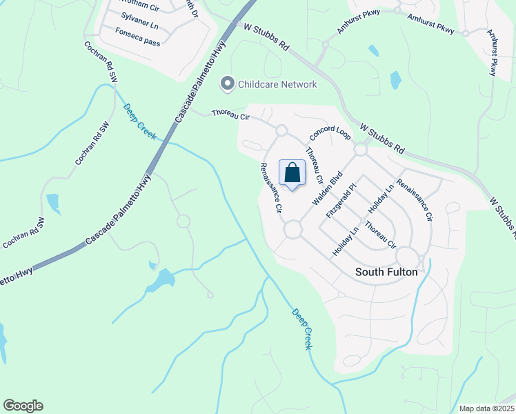 map of restaurants, bars, coffee shops, grocery stores, and more near 100 Evergreen Trail in Atlanta