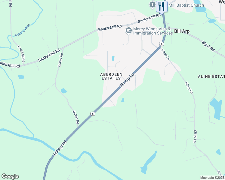 map of restaurants, bars, coffee shops, grocery stores, and more near 5311 Georgia 5 in Douglasville