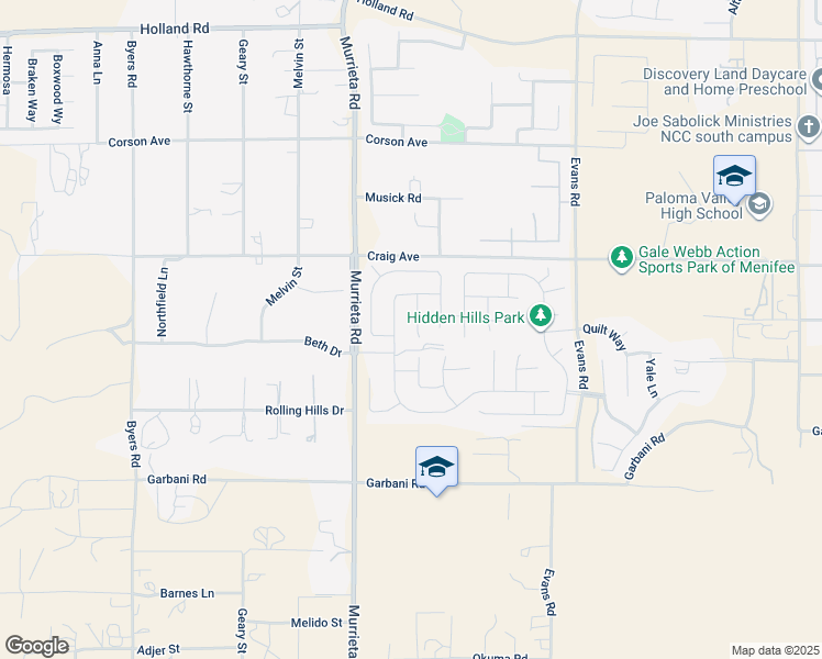 map of restaurants, bars, coffee shops, grocery stores, and more near 31643 Dill Court in Menifee