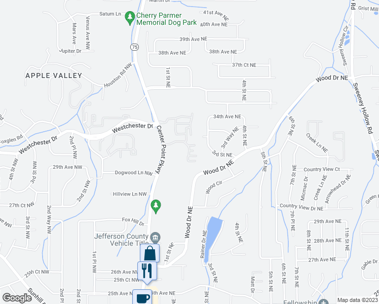 map of restaurants, bars, coffee shops, grocery stores, and more near 3025 Chase Lane in Birmingham