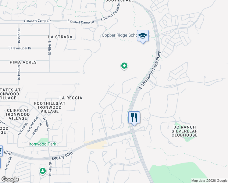 map of restaurants, bars, coffee shops, grocery stores, and more near 19453 North 98th Place in Scottsdale