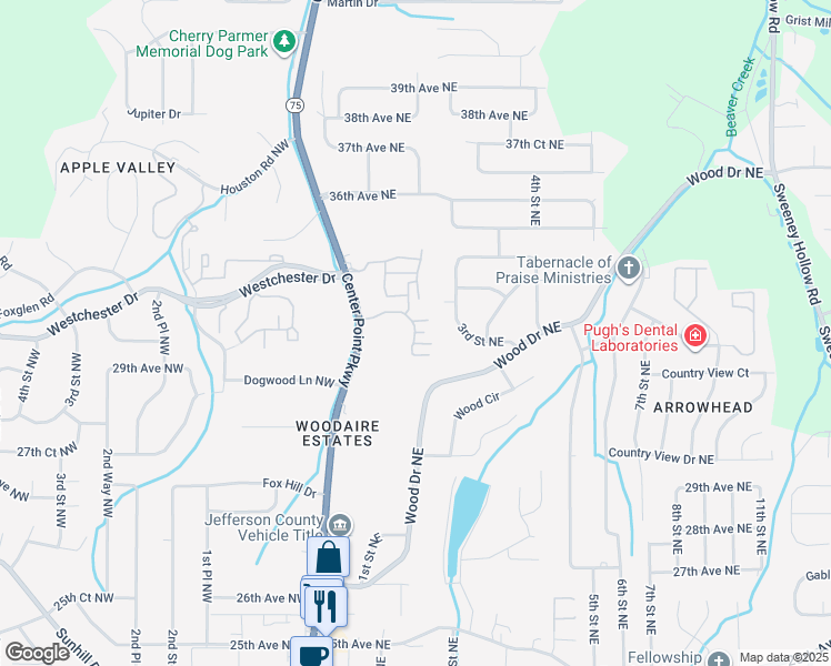 map of restaurants, bars, coffee shops, grocery stores, and more near 3003 Chase Lane in Birmingham