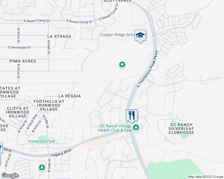 map of restaurants, bars, coffee shops, grocery stores, and more near 19453 North 98th Place in Scottsdale