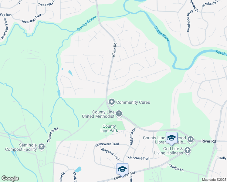 map of restaurants, bars, coffee shops, grocery stores, and more near 3508 Mortons Landing Drive in Ellenwood