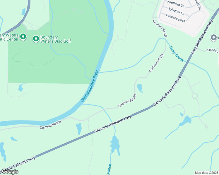map of restaurants, bars, coffee shops, grocery stores, and more near 4624 Cascade Palmetto Highway in Fairburn