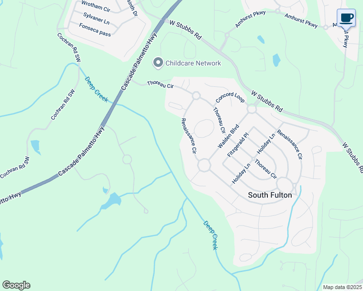 map of restaurants, bars, coffee shops, grocery stores, and more near 100 Evergreen Trail in Atlanta