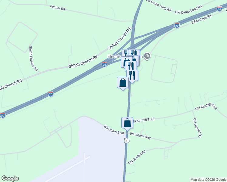 map of restaurants, bars, coffee shops, grocery stores, and more near 7011 Harvey Court in Aiken