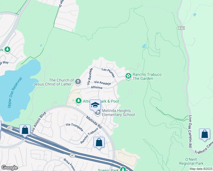 map of restaurants, bars, coffee shops, grocery stores, and more near 32 Vía Anadeja in Rancho Santa Margarita